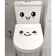 Cute Smiley Face Toilet Sticker Household Toilet Waterproof Wall Sticker Creative Refrigerator Mirror Glass Sticker