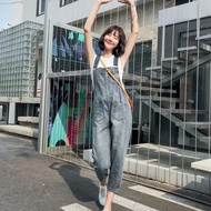 Real Promotion codek9K4w Overalls denim Long jumpsuit Long Pants jumpsuit Women Fashion Simple Cute Loose jumpsuit Korean Version Women Korean Style