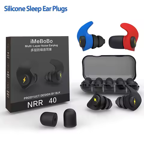 Earplugs Plug Sleep Earplug Anti Bruit Foam Noise Sleeping Cover Ears Silicone For Soundproofing Red