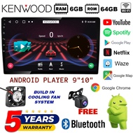 [6GB RAM+64GB ROM] QLED Kenwood Android Player 9"10" inch Quad Core Car Multimedia MP5 Player WIFI