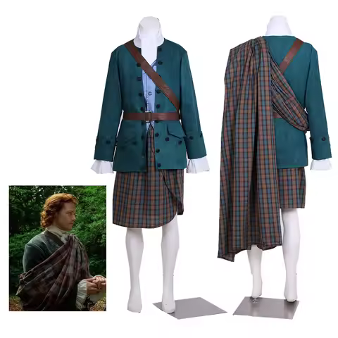 Outlander Jamie Fraser Wedding Plaid Suit Men's Jamie Fraser Fancy Scottish Highlands Outfits With B