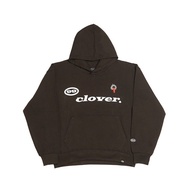 "FEELING LUCKY" OVERSIZED BROWN HOODIE 99CLOVER