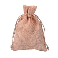 1Pc Drawstring Natural Burlap Bag Jute Gift Bags 7*9Cm Jewelry Packaging Wedding Bags With Candy Color Bag