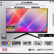 HUGON FLAT 27" 120Hz BLACK/WHITE FHD HIGH PERFOMANCE GAMING MONITOR