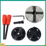 【bins】 4-Inch Jaw Chuck Self-Centering Chuck Linkage Four-Jaw Woodworking Lathe Chuck