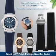 For Patek Philippe Nautilus 5711 5726 5712g Rubber Watchband 25-13m Notch silicone Watch strap Stain