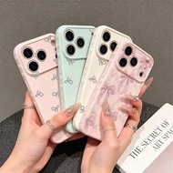 3D Love Heart Edge Side Pink Bow Bowknot Liquid Silicone Case Cover For Realme 16T Note 70 60 C85 C5