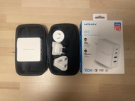 Momax 100W氮化鎵快充 4孔充電器旅行套裝連盒
