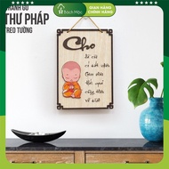 Wooden board with calligraphy theme for home decoration brings luck and peace, size 58cm