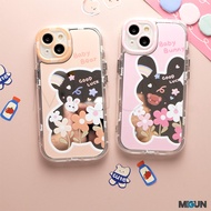 Mirror Bear and Bunny Silicone Phone Case