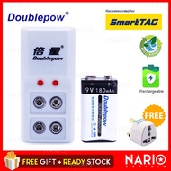 NARIO Tag Original Doublepow Dp-B09 Boleh Dicas Semula 9V Bateri Pengecas Kuasa Penyesuai Smart Wt 9