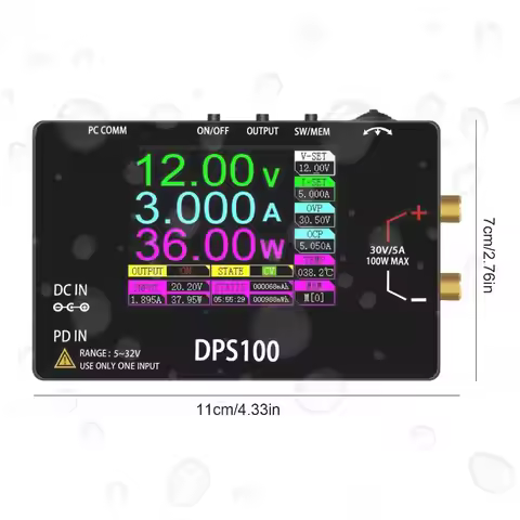 DPS100 Adjustable Voltage Regulator 30V 5A 100W Pocket Size Bench Switching Programmable Voltage Reg