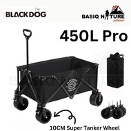 BasiqNature Blackdog Wagon Folding Push-Pull Trolley Bearing 120kg Outdoor Portable Wheelbarrow 150L