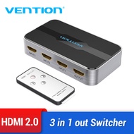 Vention HDMI 3 in 1 out Switch 4K 3D 2.0 HDMI Splitter spliter for PS4 TV Xbox 3 in 1 out with Remote Control Switch HDMI 2.0 Adapter switcher