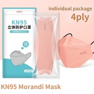 【Individual Package】 Mask 10pcs KN95 Korea Design KF94 Face Mask for Adult 4ply Protective Face Mask Morandi Color Fashion Mask Facial