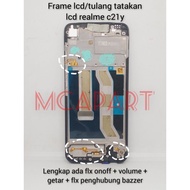 LCD FRAME/MIDDLE LCD/ LCD PLATE ORIGINAL REALME C21Y/C25Y (COMPLETE FLX ONOFF + VOLUME + VIBRATION +