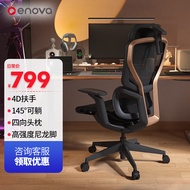 ENOVA舒躺家人体工学椅护腰办公座椅子家用舒服久坐电竞椅电脑椅 香槟金（4D扶手+尼龙脚）