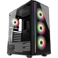 Invasion GX950 Mid Tower Gaming Casing with 4 Aurora RGB FAN (upgrade with Hub Fan)  (Support E-ATX)