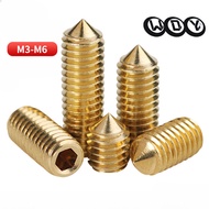 [XSP] Copper Pointed Edge Tightening Screw M3M4M5M6 Brass Tapered Hexagon Socket Screw Headless Stop Paying Machine Mikimi Top Screw