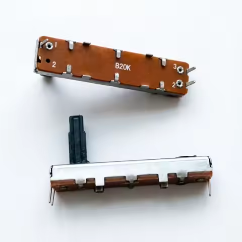 2PCS 45mm B20K Linear Slide Potentiometer 3-Pin with Center Tap for Audio Mixer DJ Controller Fader 