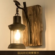 Retro Industrial Sailboat Wooden Decorative Wall Lamp LOFT Solid Wood Bar Nostalgic Cafe Restaurant 