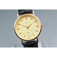 Vintage [Exc+4] Citizen 6031-G07524 TA Gold Round 31mm Quartz Men's Watch JAPAN