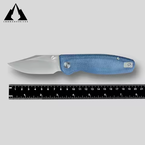CMBMADEKNIVES Lucky 14C28N Steel Micarta Handle Camping Outdoor Pocket Folding Knife EDC CMB-21A