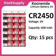 [15pcs] Koonenda CR2450 Battery Lithium Battery 3V 2450