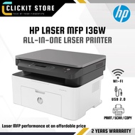 HP Laser MFP 136A (USB) / 136W (Wireless) All-In-One LaserJet Printer - Print / Scan / Copy - 4ZB86A