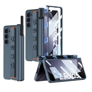 เคสฝาพับ Fold5ปากกาพร้อมปากกาสำหรับ Samsung Galaxy Z 5แบบพับได้พร้อมสายรัดข้อมือยืดได้และฝาครอบด้านห