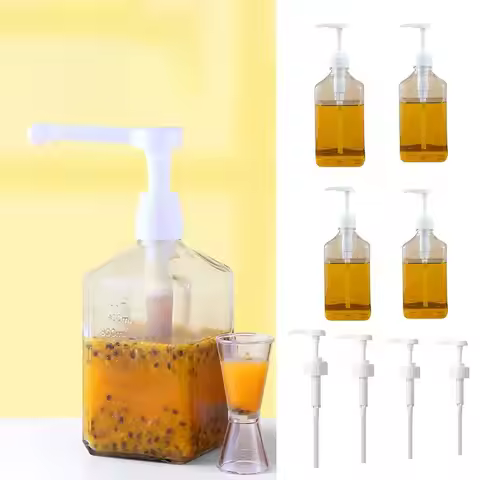 Durable 1600ml Coffee Syrup Press Bottle Large Capacity with Scale Honey Sauce Ketchup Bottle 5/8/10