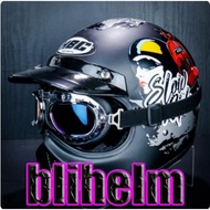 CAKIL HBC SLOW RIDE BLACK DOFF HELMET | CAKIL GOGGLE RETRO | CAKIL FULL FACE HELMET