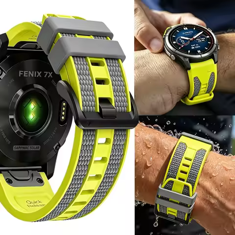 Sports Soft Silicone Band Quick Fit 22mm 26mm for Garmin Tactix 8 Quatix 8 Fenix 8 51/47mm Wristband