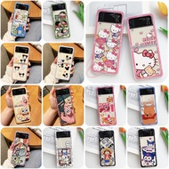 Cute Cartoon Hello Kitty Cat Clear Casing Samsung Galaxy Z Flip 4 Z Flip 3 Z Flip 4 Zlip 3 Transpare