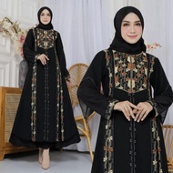 new GAMIS ABAYA TURKEY KAYLA BORDIR PAYET / TERBARU GAMIS ABAYA HITAM