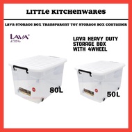Lava Storage Box (Transparent) 50L l 80L/ Toy Storage Box /  Storage Container / Bekas Simpanan STBX