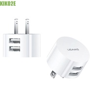 KIKO2E Dual Usb Round Charger 5V 2.1A Portable Dual USB Quick Charge Mini Adapter Travel Charger Tra