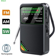 MIQUS Battery Operated Radio, Type-C Rechargeable HD Display Screen FM AM SW Radio, Durability Multi
