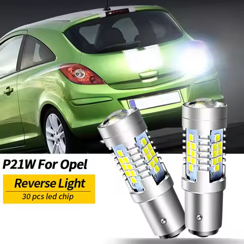2Pcs LED Reverse Light Bulb Backup Lamp P21W BA15S 7506 1156 Canbus for Opel Astra F G H Corsa B C D