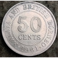 MALAYA & BRITISH BORNEO 1961 50 CENTS