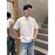 PRADA T-Shirt Bercetak Uniseks T-Shirt Pasangan T-Shirt Perniagaan T-Shirt Bergaya T-Shirt Gaya Sele