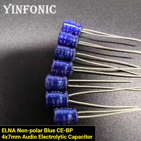 20Pcs/100Pcs 0.1uF/50V ELNA Non-polar Blue CE-BP 4x7mm 50V0.1uF HiFi DIY Audio Electrolytic Capacito