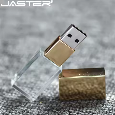 JASTER Crystal usb 2.0 sticks 3D print custom logo 4GB 16GB flash pendrive 32GB 64GB transparent gla