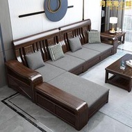 紫金檀木實木沙發新中式客廳傢俱簡約全實木小戶型儲物木沙發