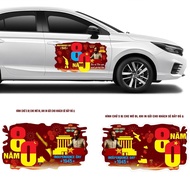 Flag Pattern Sticker to Celebrate the 80th National Day September 2 - Car and motorbike Decal...