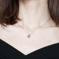PT950 Platinum Necklace Female Clavicle Chain 18k White Gold Necklace Diamond Pendant Valentine's Da