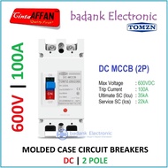 MCCB DC 2P 100A 600V Molded Case Circuit Breaker Solar Panel PLTS