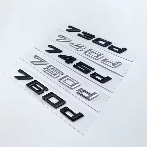 New Chrome Black Numbers Letters 730d 740d 745d 750d 760d ABS Emblem for 7 Series Car Trunk Exterior