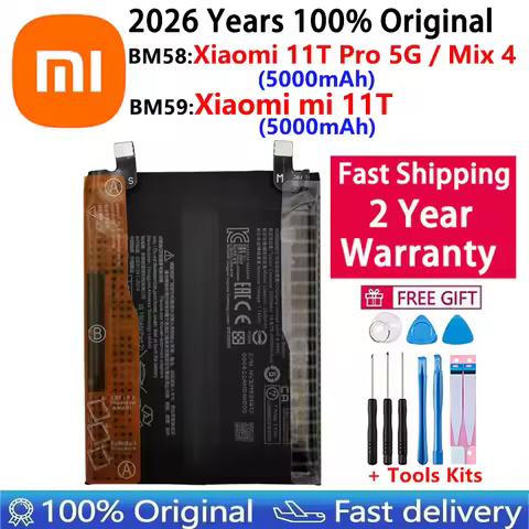 2026 Years 100% Original Battery BM59 For Xiaomi 11T Mi 11T, BM58 For Xiaomi Mi 11T Pro Mi Mix 4 Mix