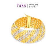 TAKA Jewellery 2-Tone Wide Golden Radiance 916 Gold Bracelet